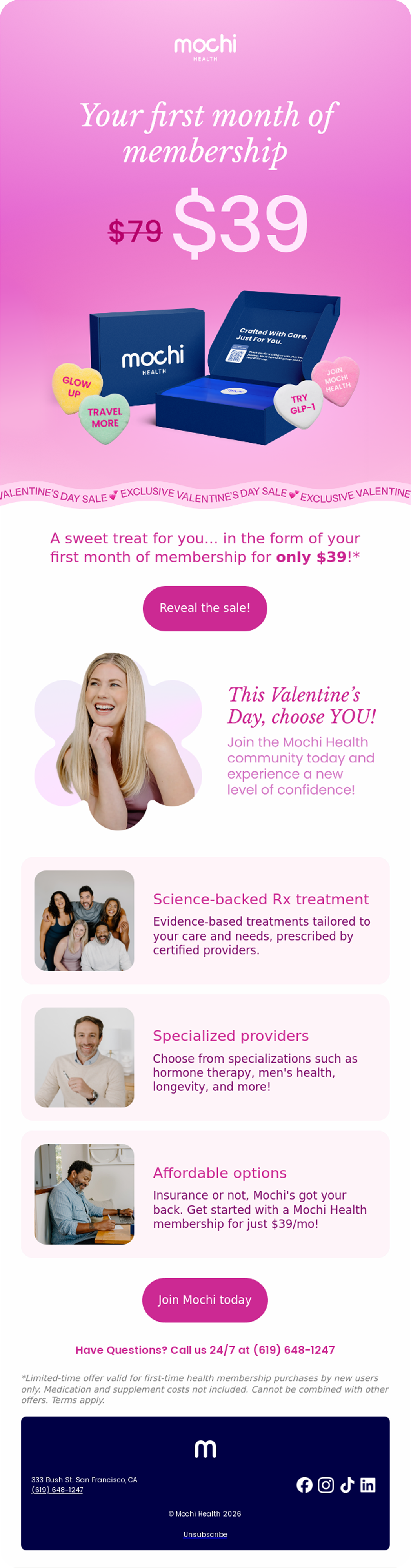 Valentines email campaign